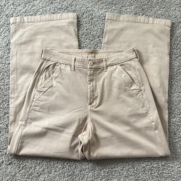 AE Women's Super hi rise baggy Wide Leg Short Length Pants - Picture 3 of 7